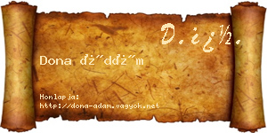 Dona Ádám névjegykártya